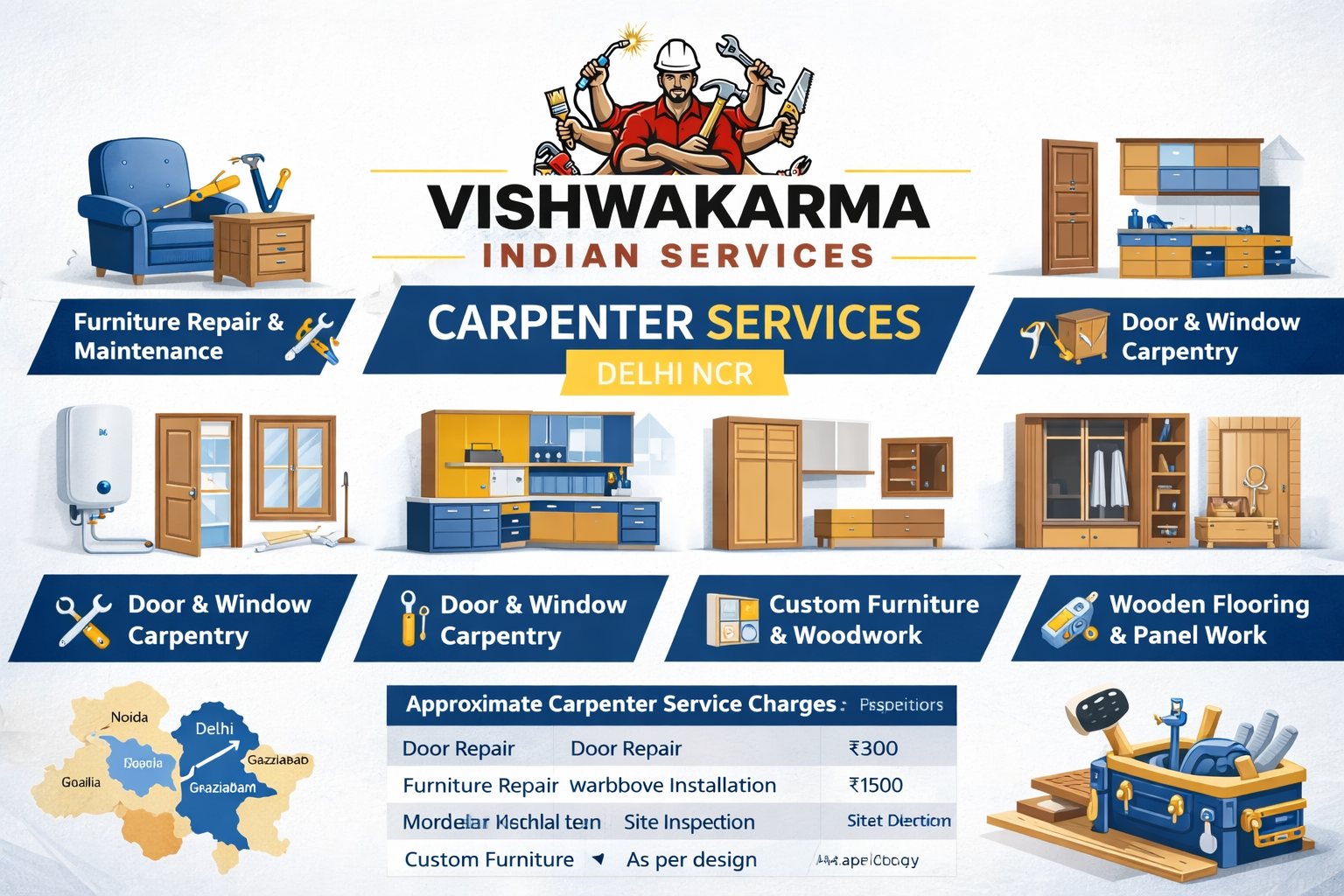 Carpenter Services in Delhi NCR – Professional Woodwork Solutions